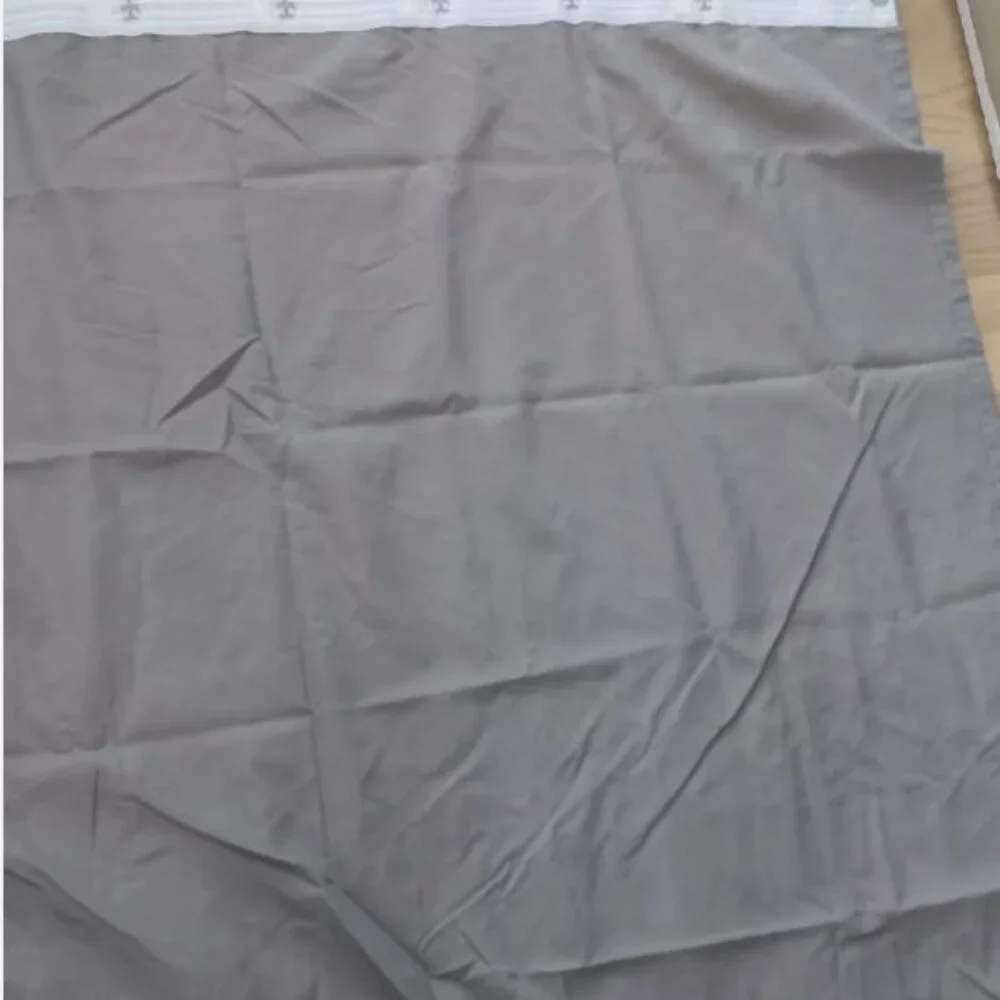 2 Pairs: IKEA Curtain VIVAN Gray Sheer Panel Window with Hardware Hemmed 79 x 55